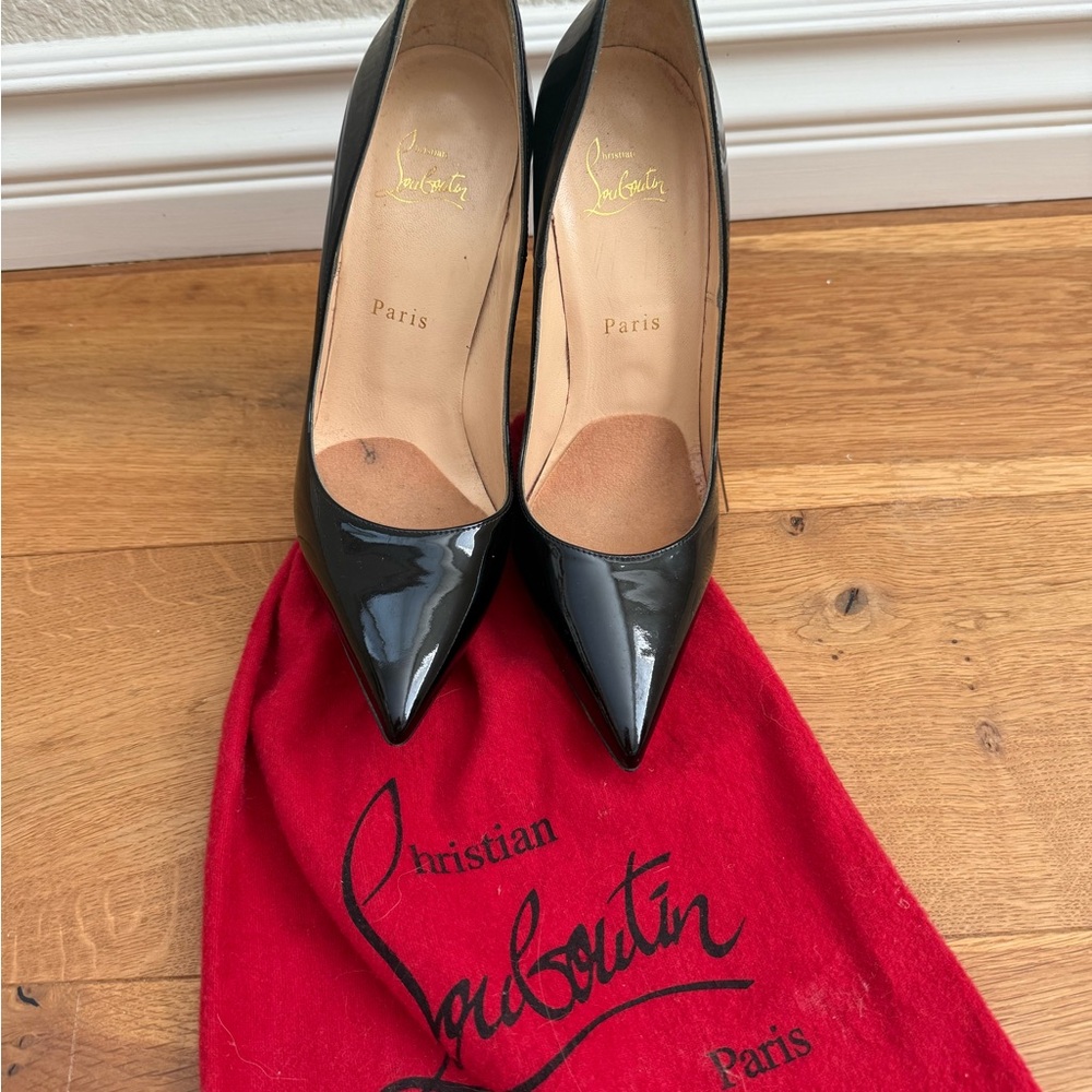 Christian Louboutin So Kate 120 Patent Leather Pumps Black EU39 Red Bottom Heels